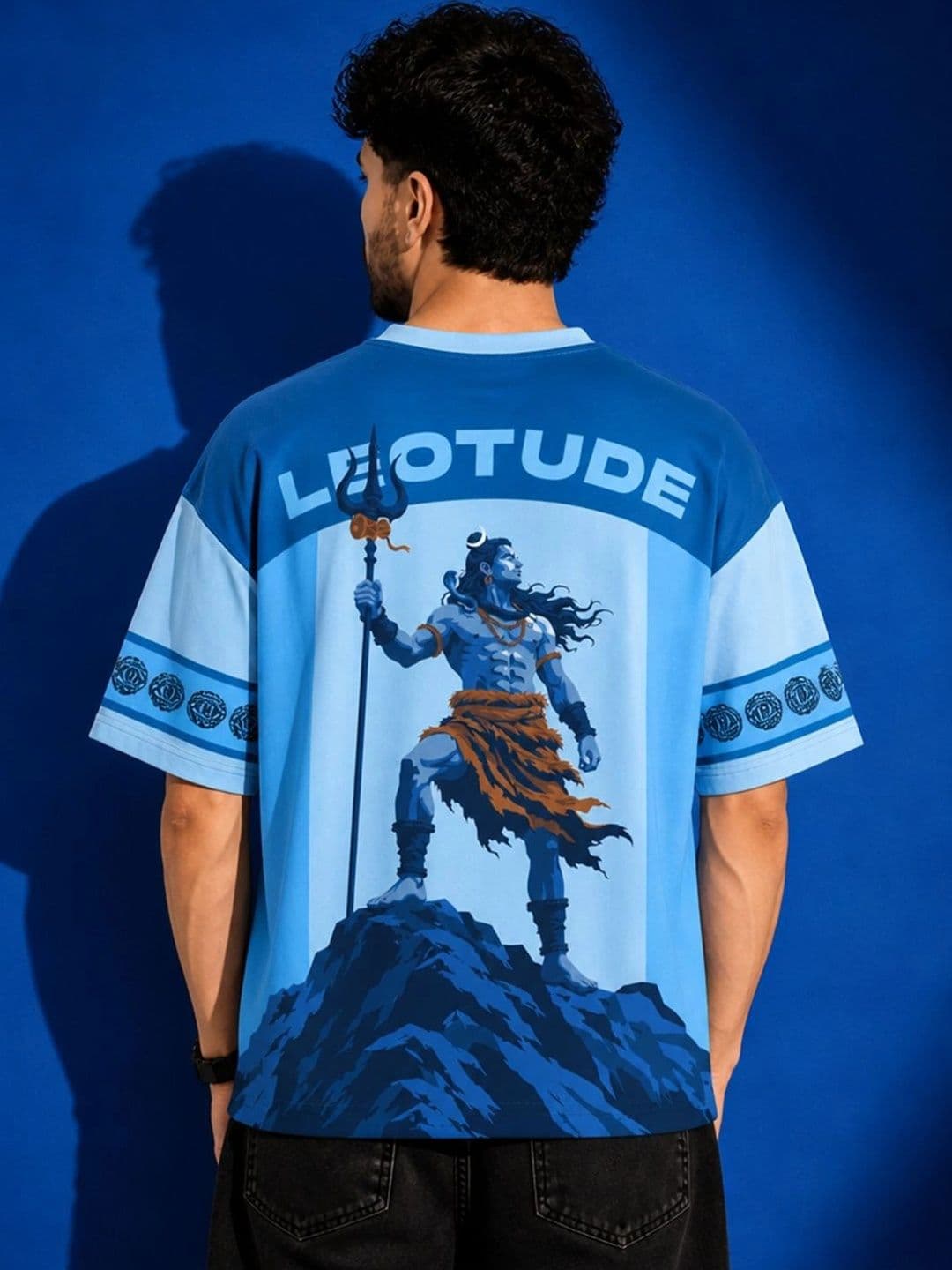Leotude Men Printed Drop-Shoulder Sleeves T-shirt thumbnail 4