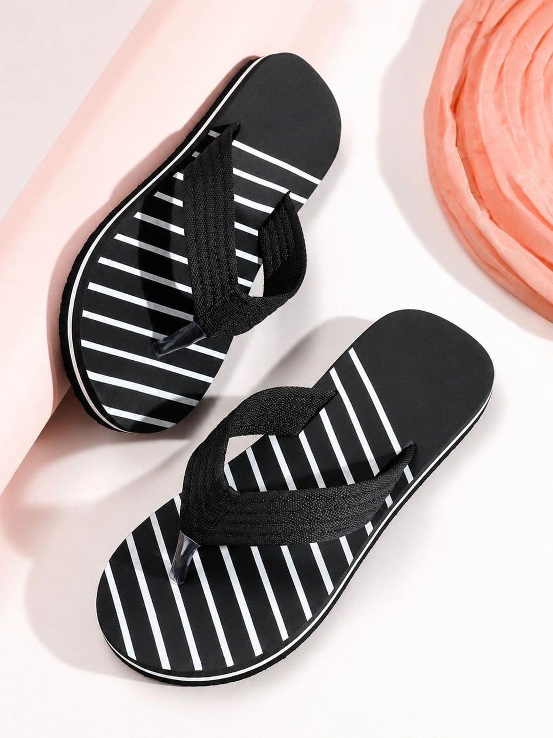 ENRIZZ Men Striped Thong Flip-Flops thumbnail 3