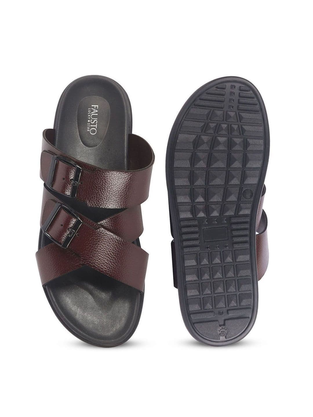 FAUSTO Men Comfort Open Toe Multi Adjustable Strap Ethnic Slip On Sandals thumbnail 3