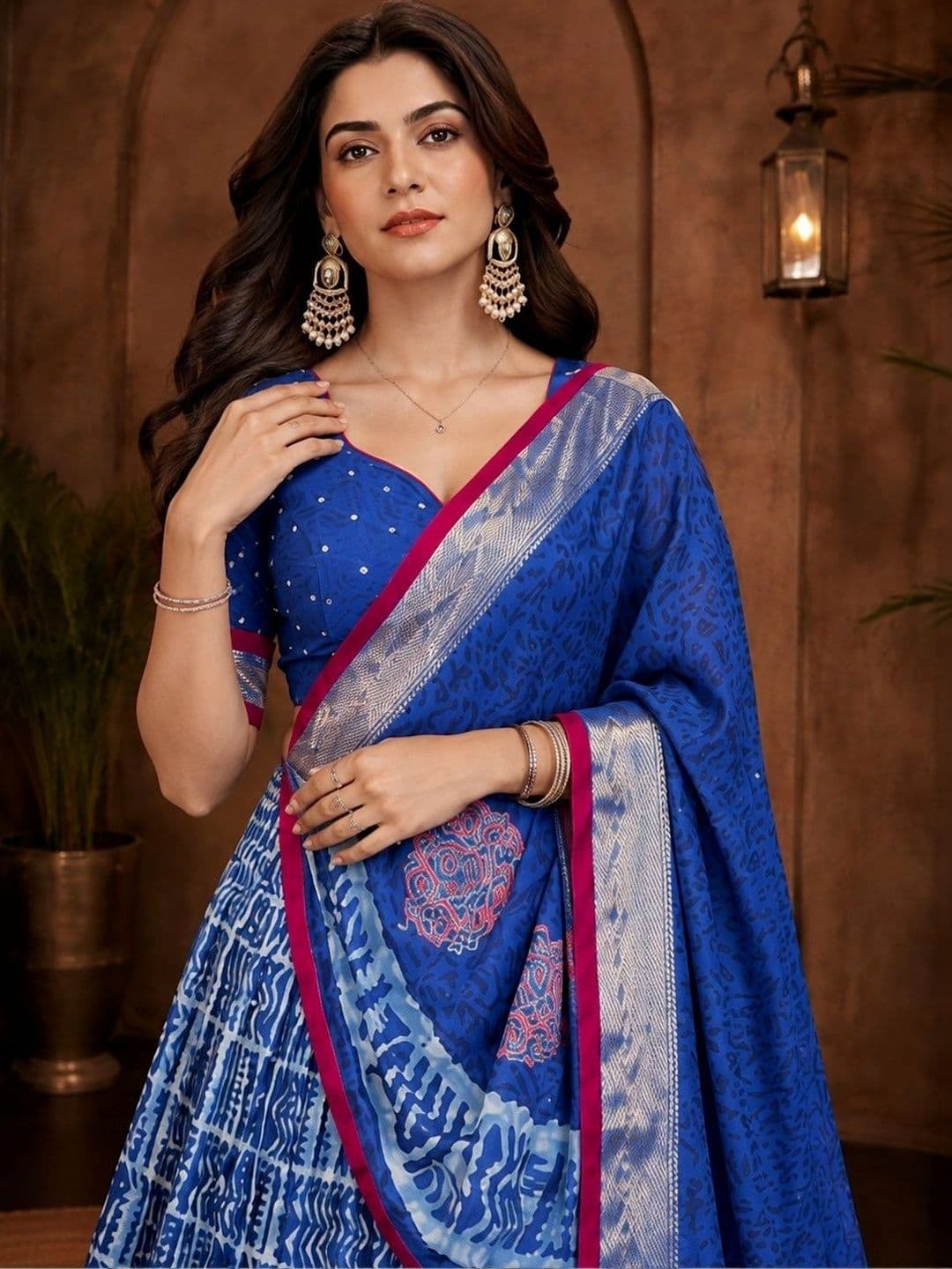 KALINI Embellished Thread Work Ready to Wear Lehenga & Unstitched Blouse With Dupatta thumbnail 4