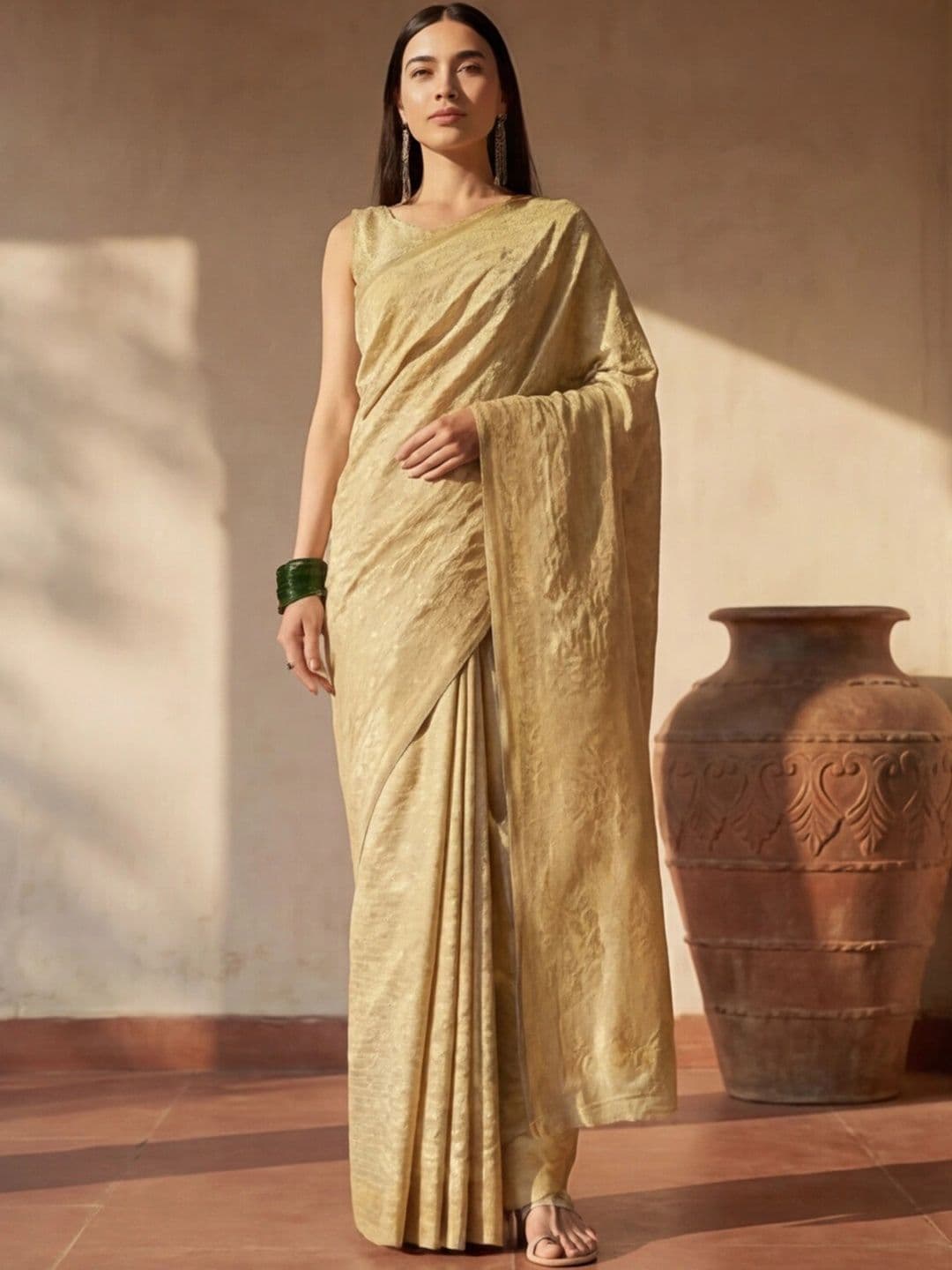 Anouk Rustic Paisley Zari Silk Blend Designer Banarasi Saree thumbnail 3
