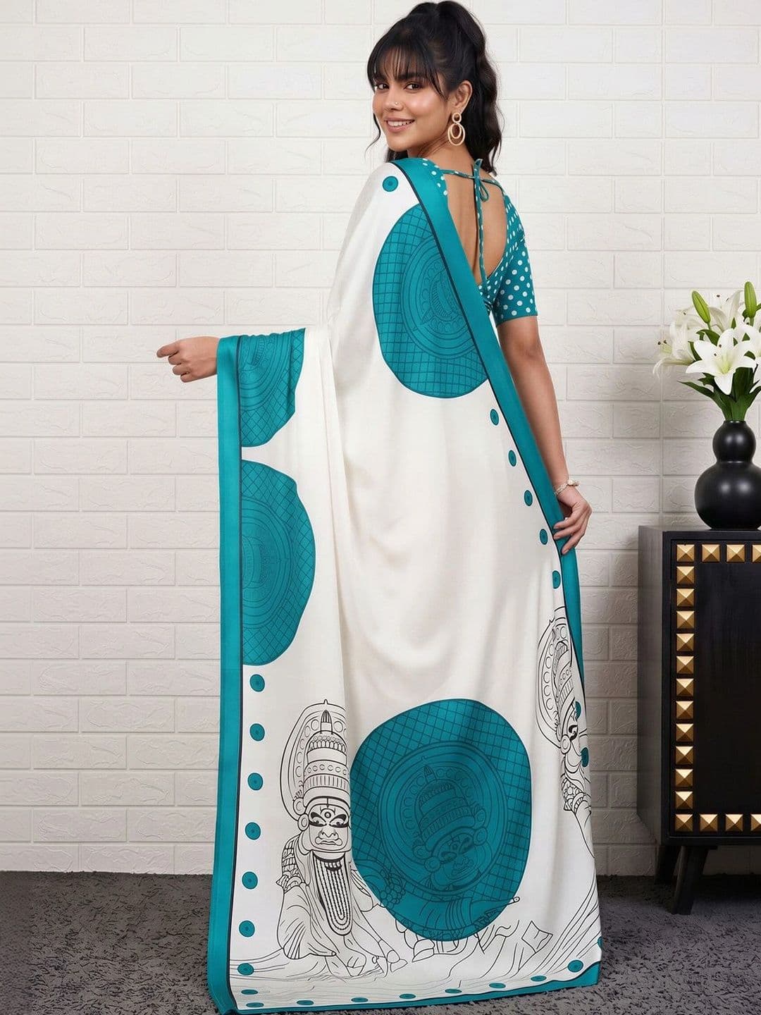 Anouk Women Ethnic Motifs Satin Designer Banarasi Saree thumbnail 3