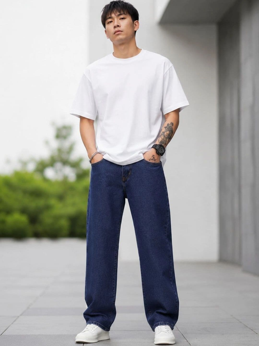 BREXX Men Jean Wide Leg Mid-Rise Stretchable Jeans thumbnail 3