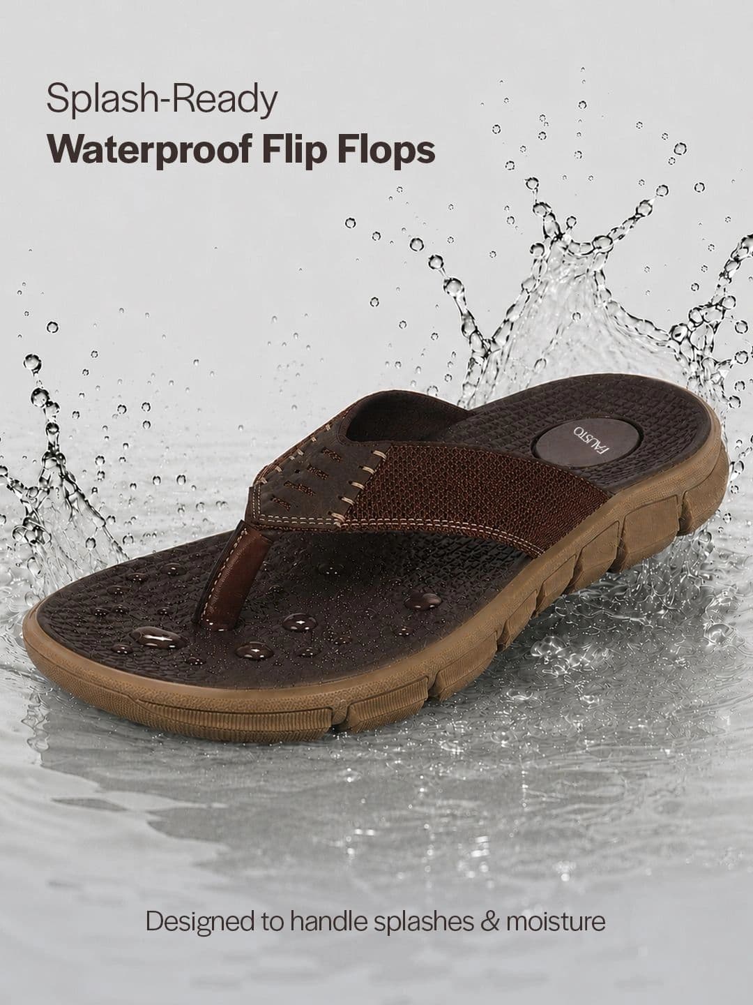 FAUSTO Men Colourblocked Thong Flip-Flops thumbnail 2