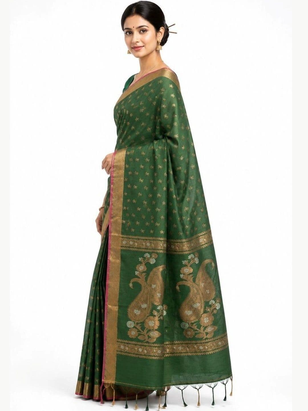 Maa shipra creation Woven Design Zari Taant Saree thumbnail 3