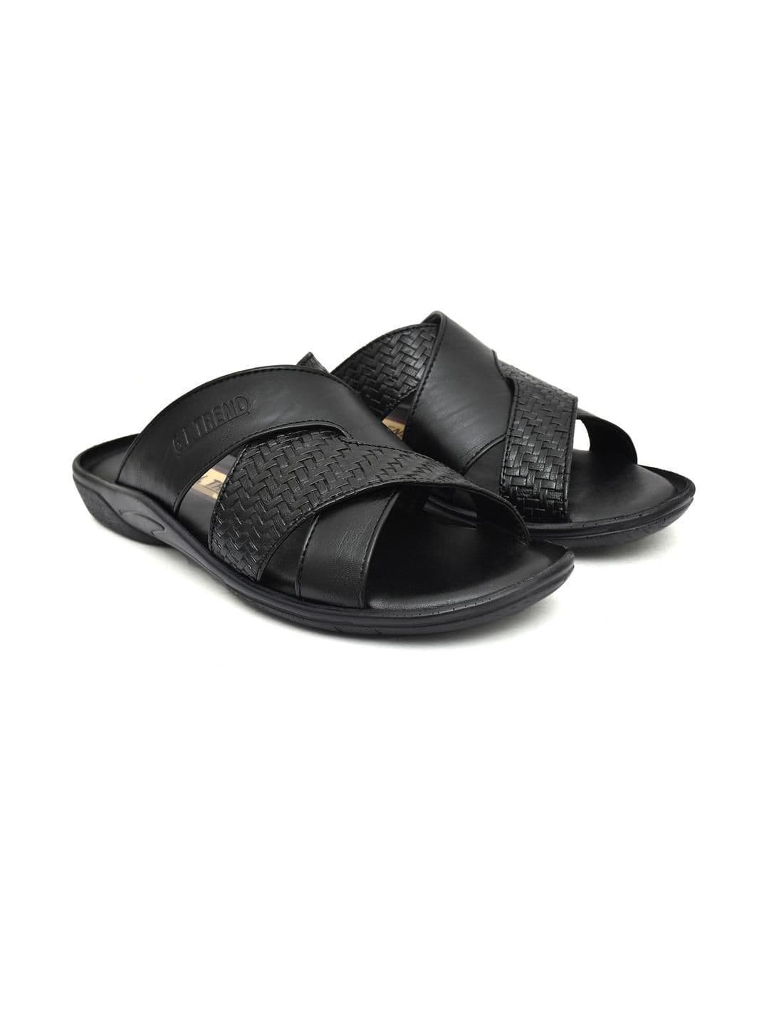 G L Trend Men Casual Stylish Comfortable Black Slip-On Sandals thumbnail 6