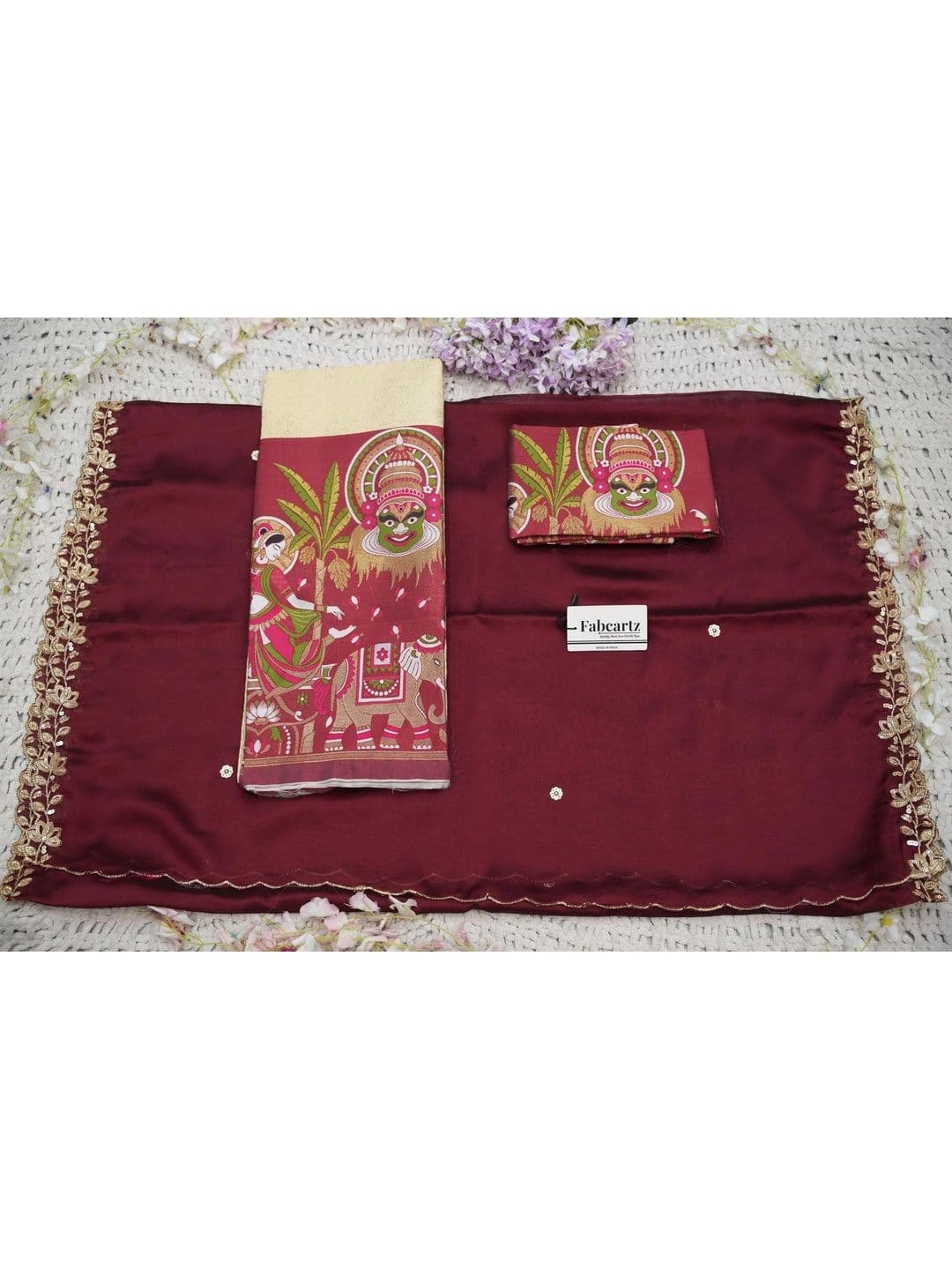 Pink Bindi Sequinned Unstitched Lehenga & Blouse With Dupatta thumbnail 3