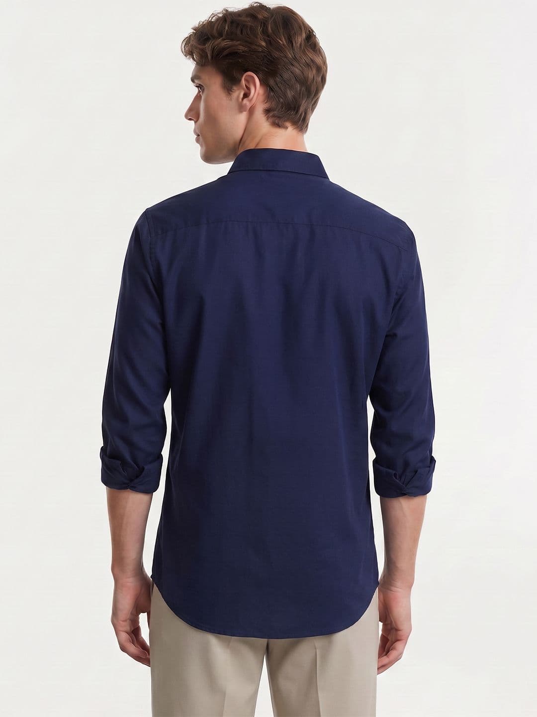 Mast & Harbour Easy Drape Navy Blue Shirt thumbnail 3