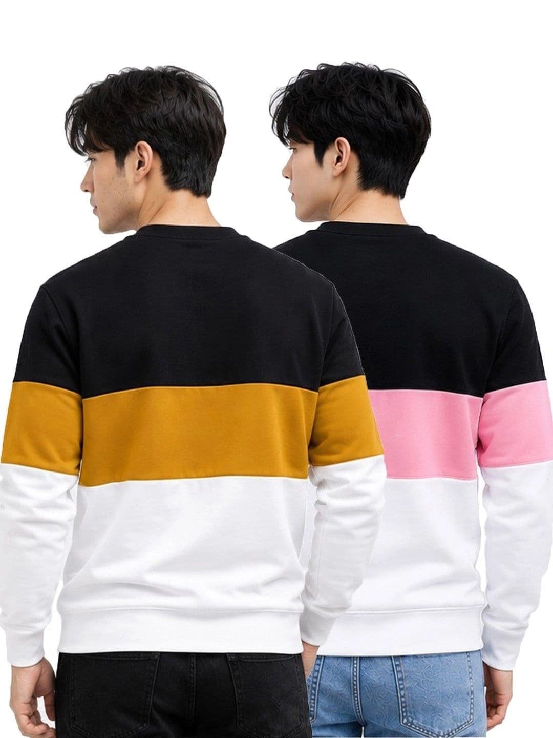 Kroptee Men Colourblocked Logo T-shirt Pack thumbnail 5