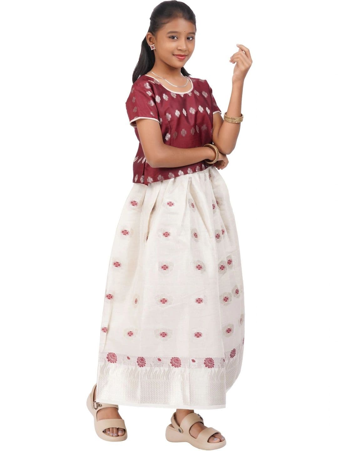 SKV ETHNIVERSE Girls Ready to Wear Lehenga & thumbnail 5