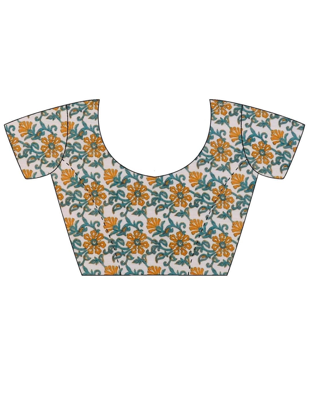 Sangria Designer Block Print Saree thumbnail 7