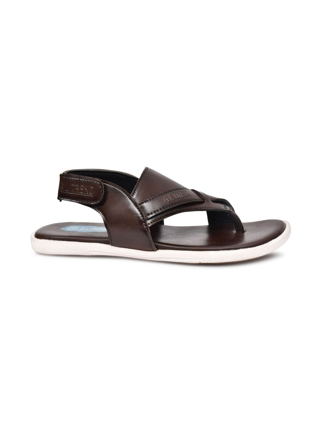 G L Trend Men Leather Comfort Casual Velcro Brown Sandals thumbnail 7