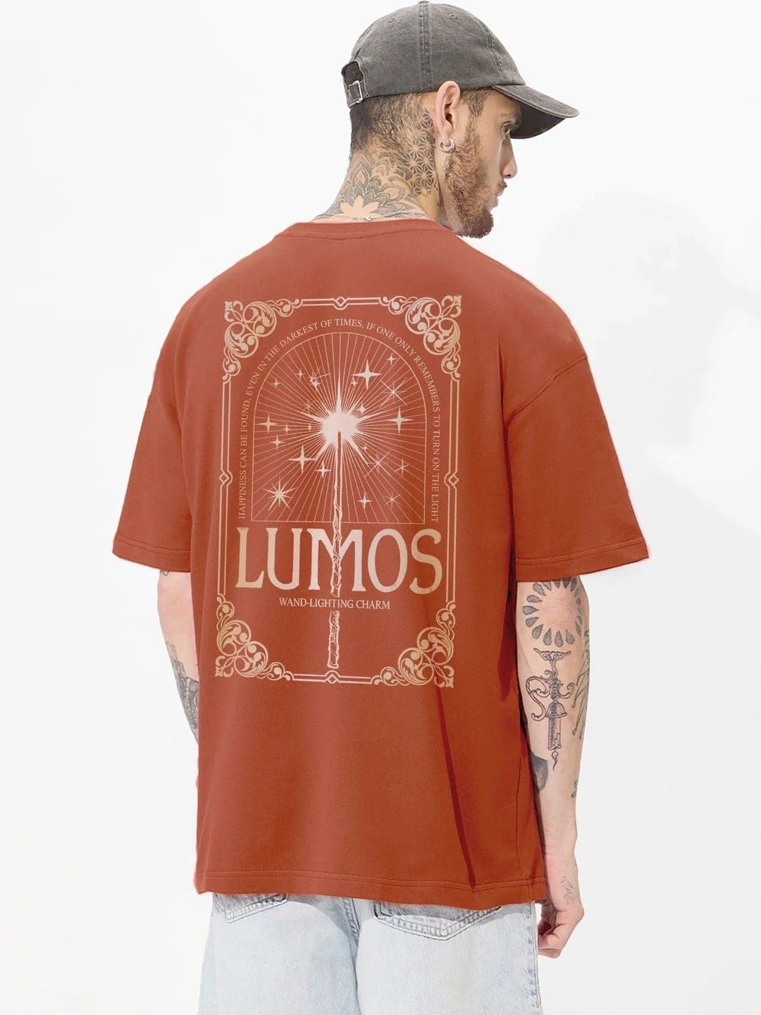 Moda rapido X TOGS & TERRE Men Printed Drop-Shoulder Sleeves Organic Cotton Blend T-shirt thumbnail 4