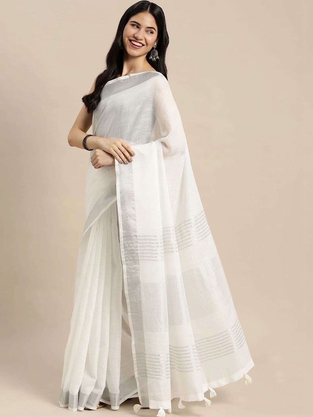 Mitera Woven Design Linen Blend Saree thumbnail 6