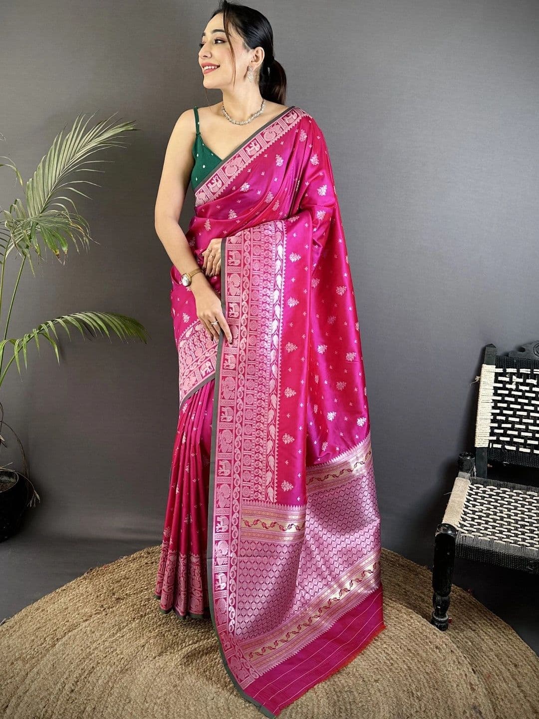 Moda Rapido Woven Design Zari Silk Blend Designer Banarasi Saree - view 1