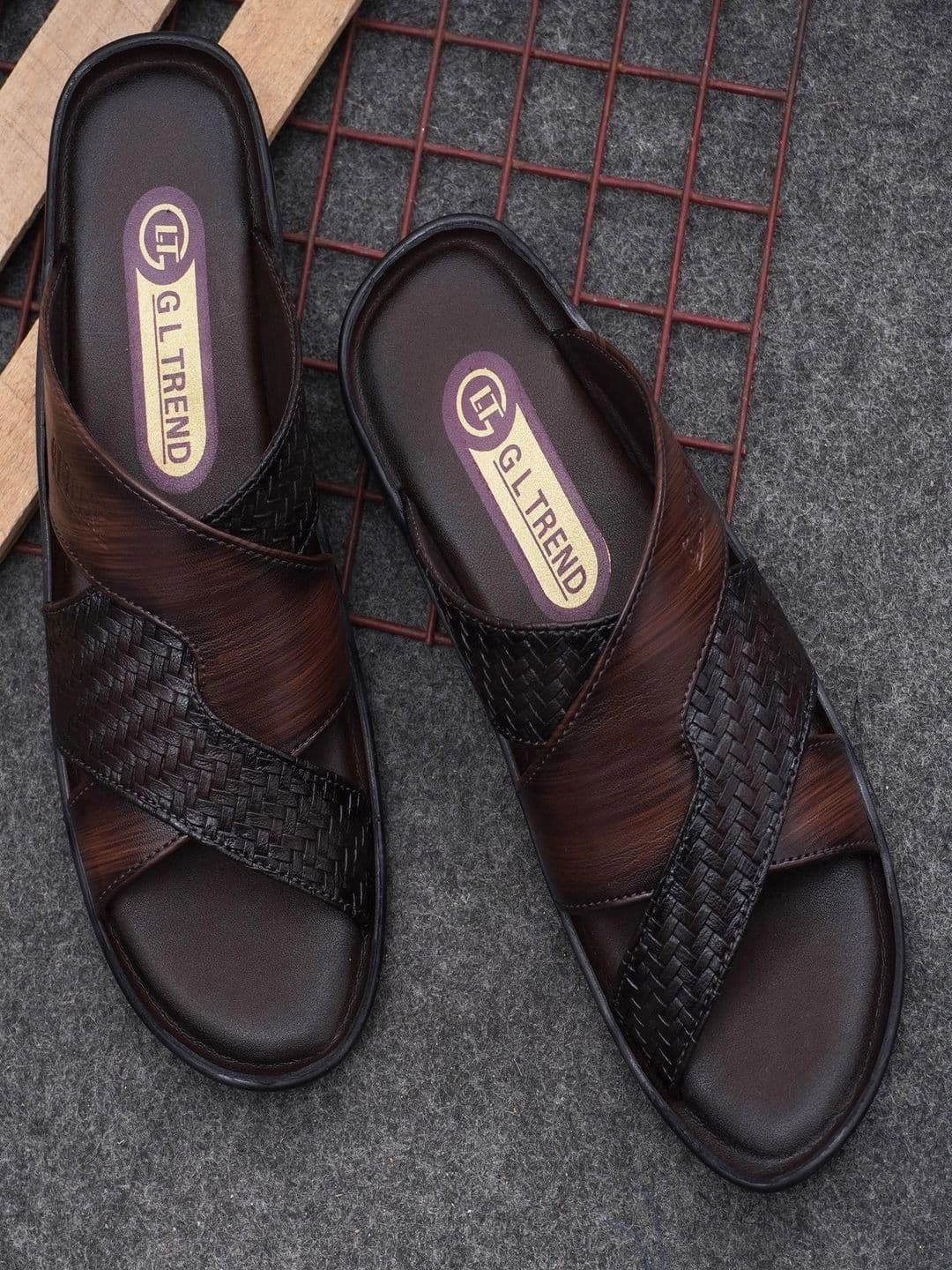 G L Trend Men Casual Stylish Comfortable Brown Slip-On Sandals - view 1
