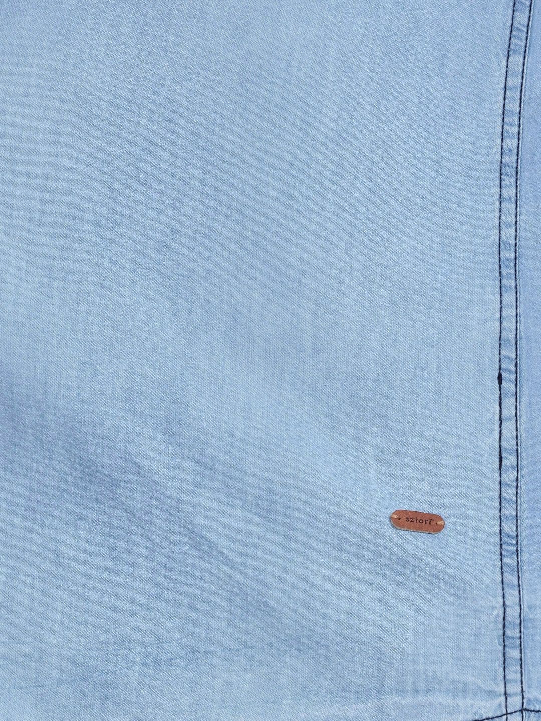 Sztori Plus Size Denim Casual Shirt thumbnail 4