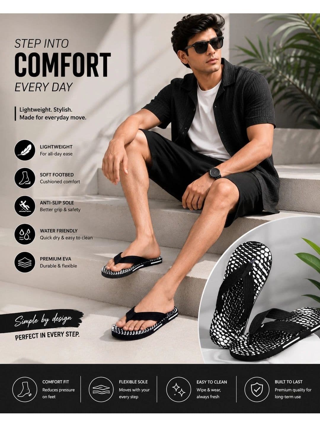 ENRIZZ Men Printed Thong Flip-Flops thumbnail 5