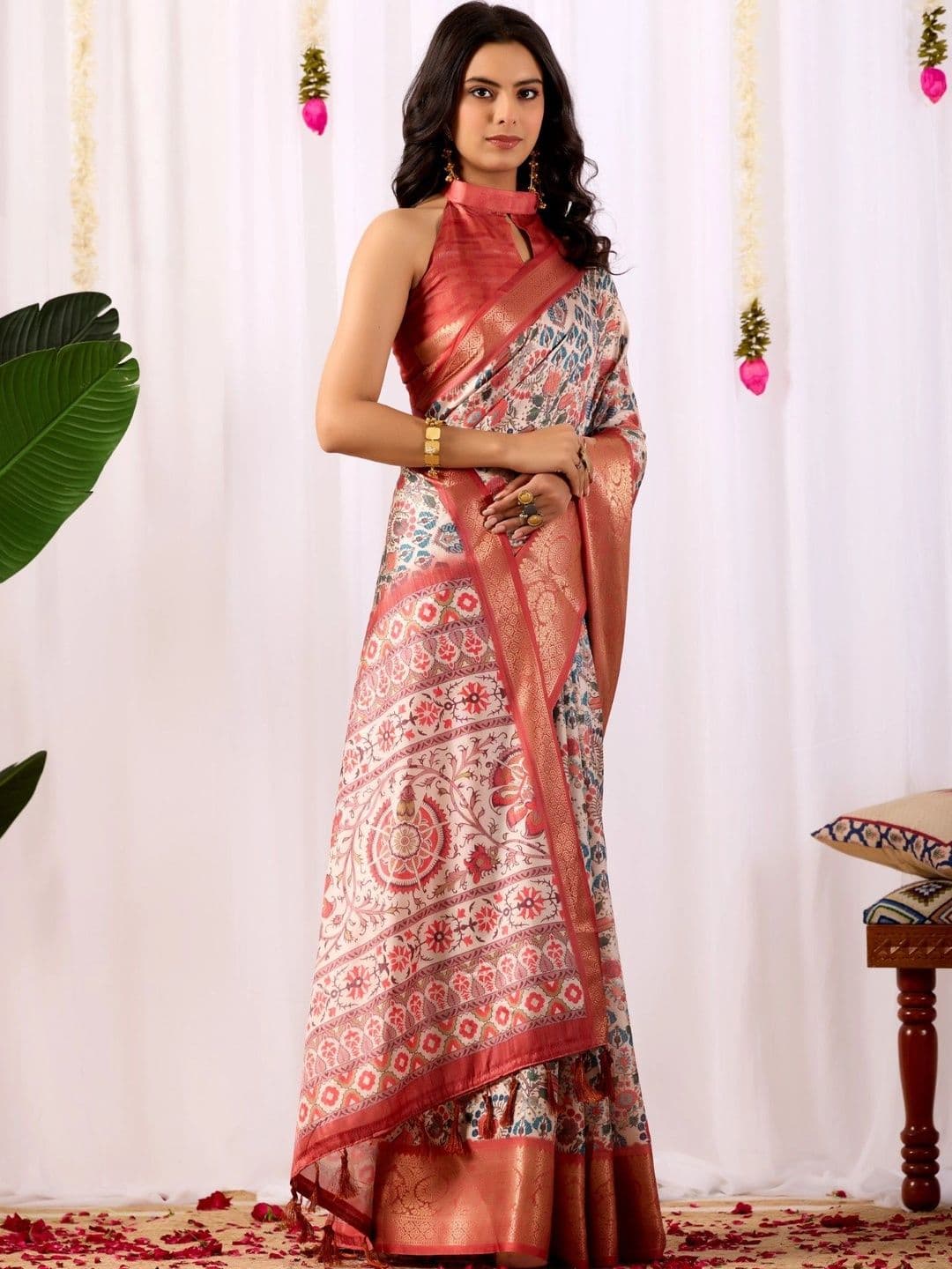 Moda Rapido Zari Silk Blend Designer Saree thumbnail 4