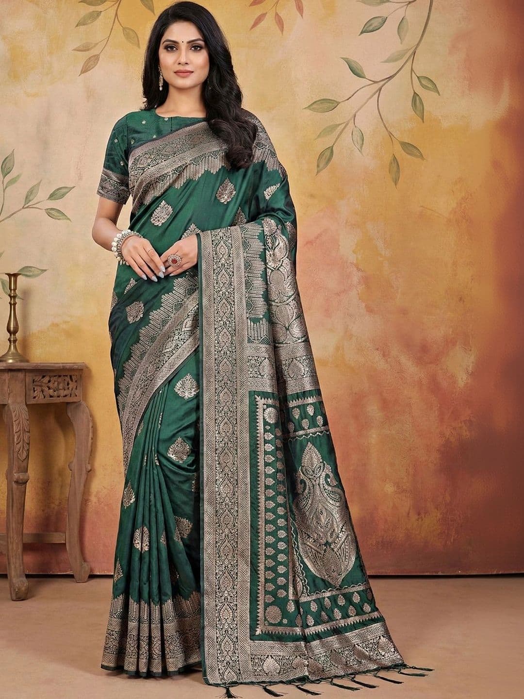 Mitera Woven Design Zari Silk Blend Banarasi Saree - view 1