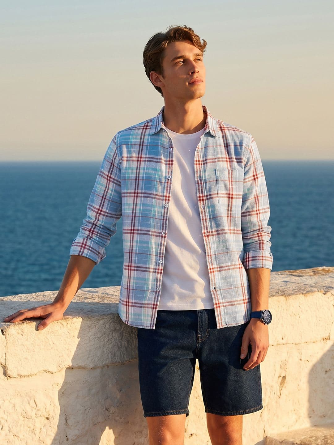 Mast & Harbour Linen Blend Check Shirt thumbnail 4