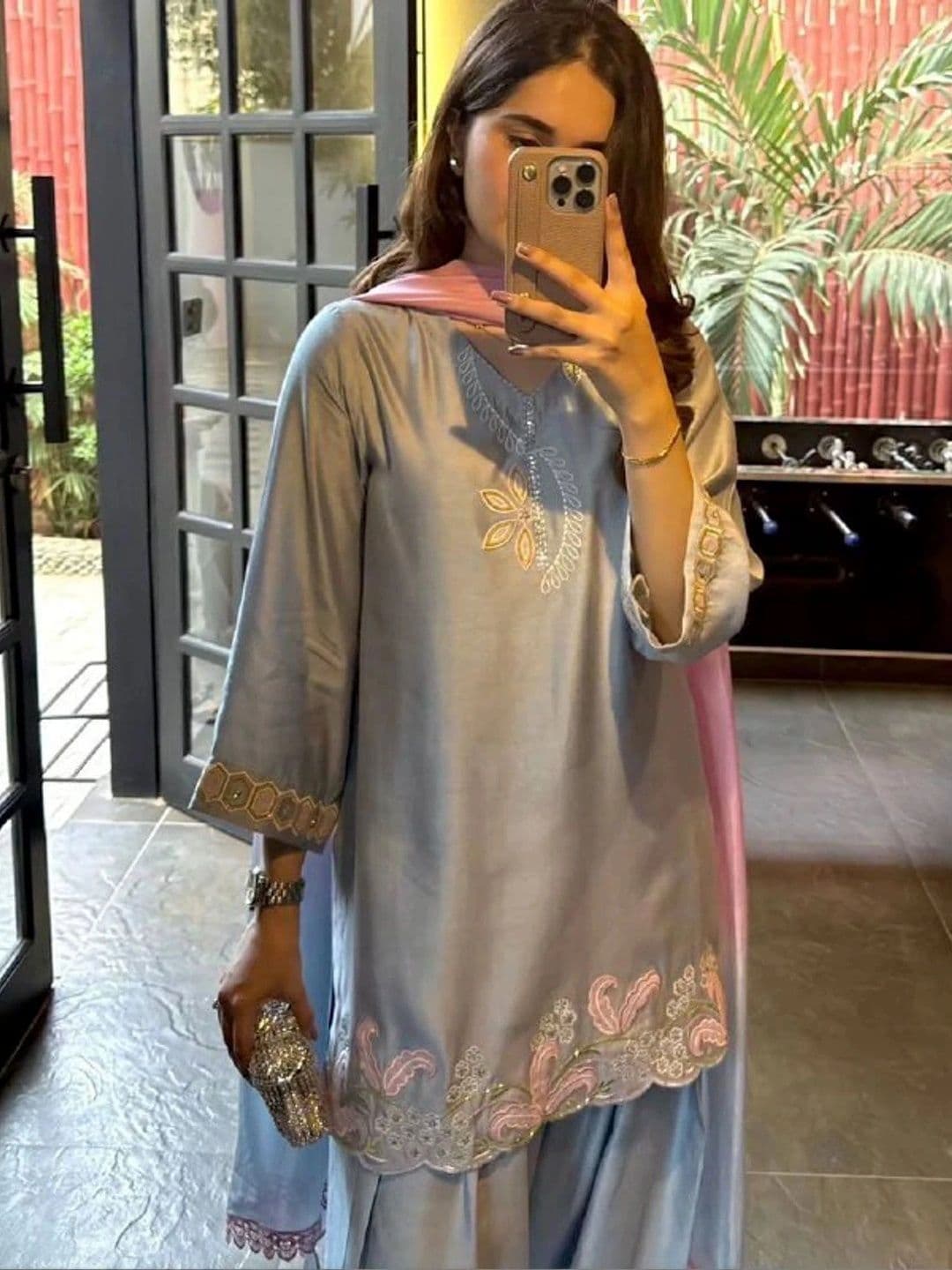 all about you Women Ethnic Motifs Embroidered Regular Thread Work Kurta with Patiala & With Dupatta thumbnail 5