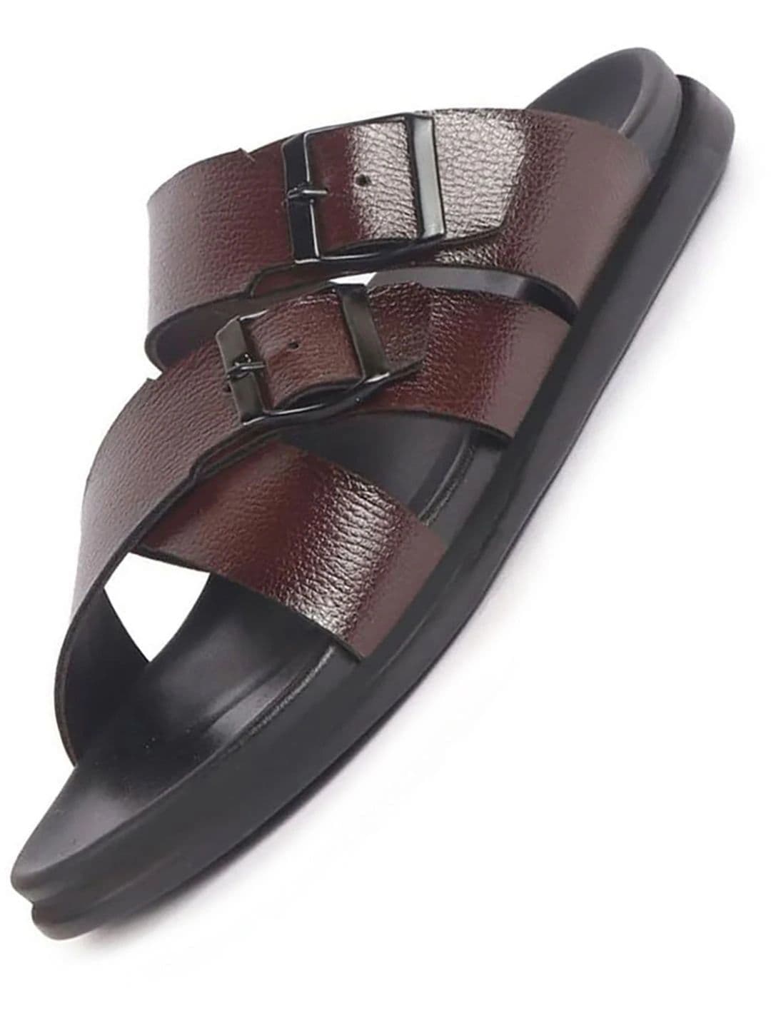 FAUSTO Men Comfort Open Toe Multi Adjustable Strap Ethnic Slip On Sandals - view 1