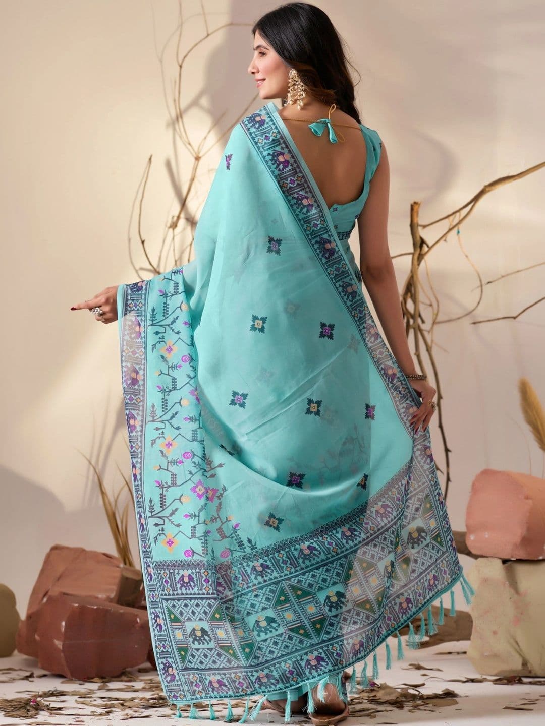 Moda Rapido Embroidered Poly Georgette Designer Saree thumbnail 4