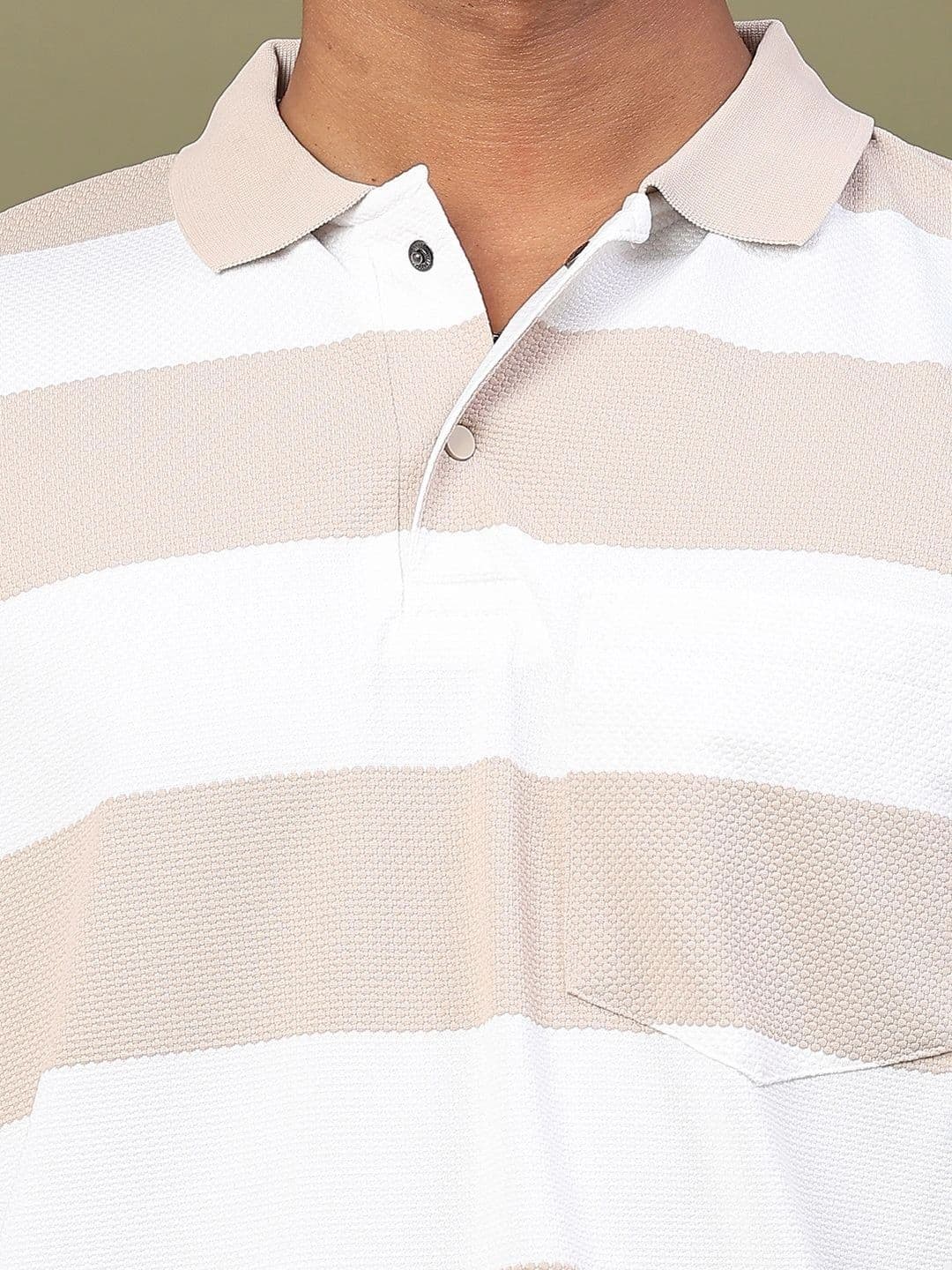 V-Mart Men Striped Polo Collar Pockets Slim Fit T-shirt thumbnail 6