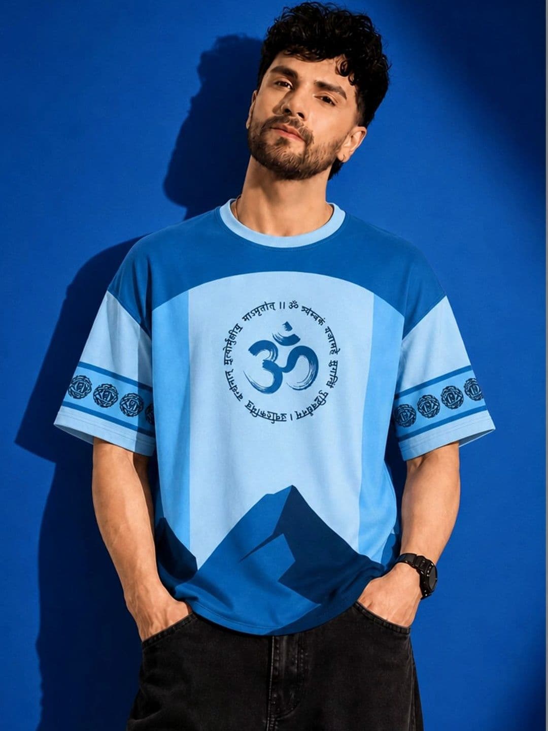 Leotude Men Printed Drop-Shoulder Sleeves T-shirt - view 1