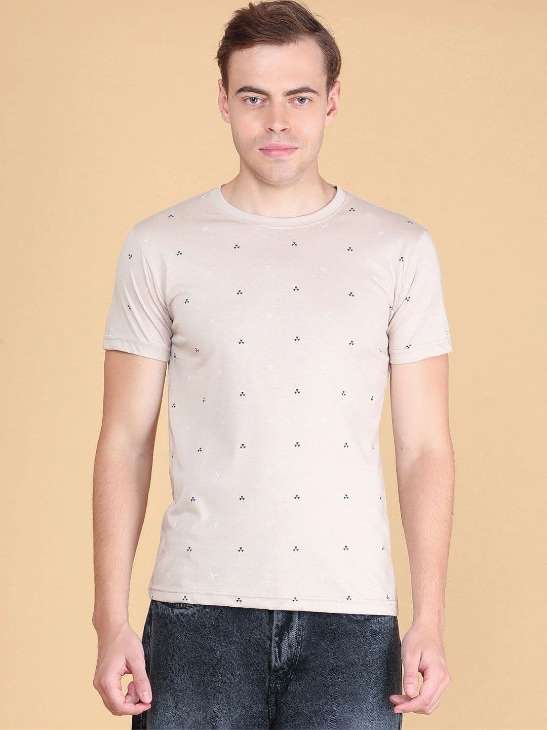 V-Mart Men Printed Round Neck Slim Fit T-shirt thumbnail 3
