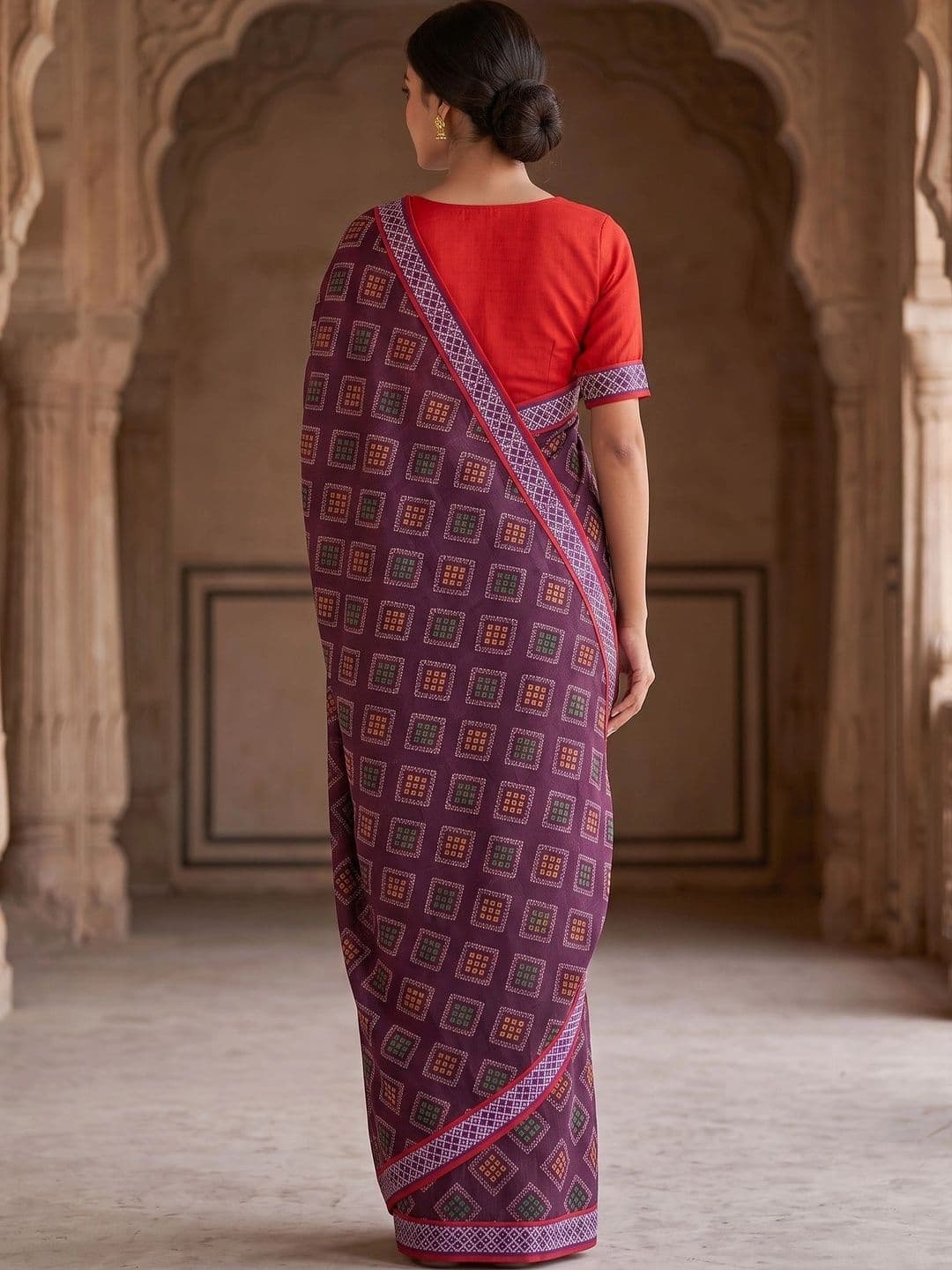 PRANU TRENDS Bandhani Poly Georgette Bandhani Saree thumbnail 2