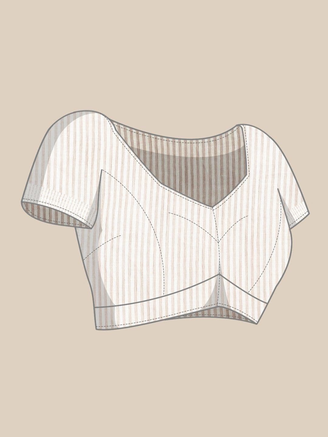 Mitera Striped Linen Blend Saree thumbnail 3