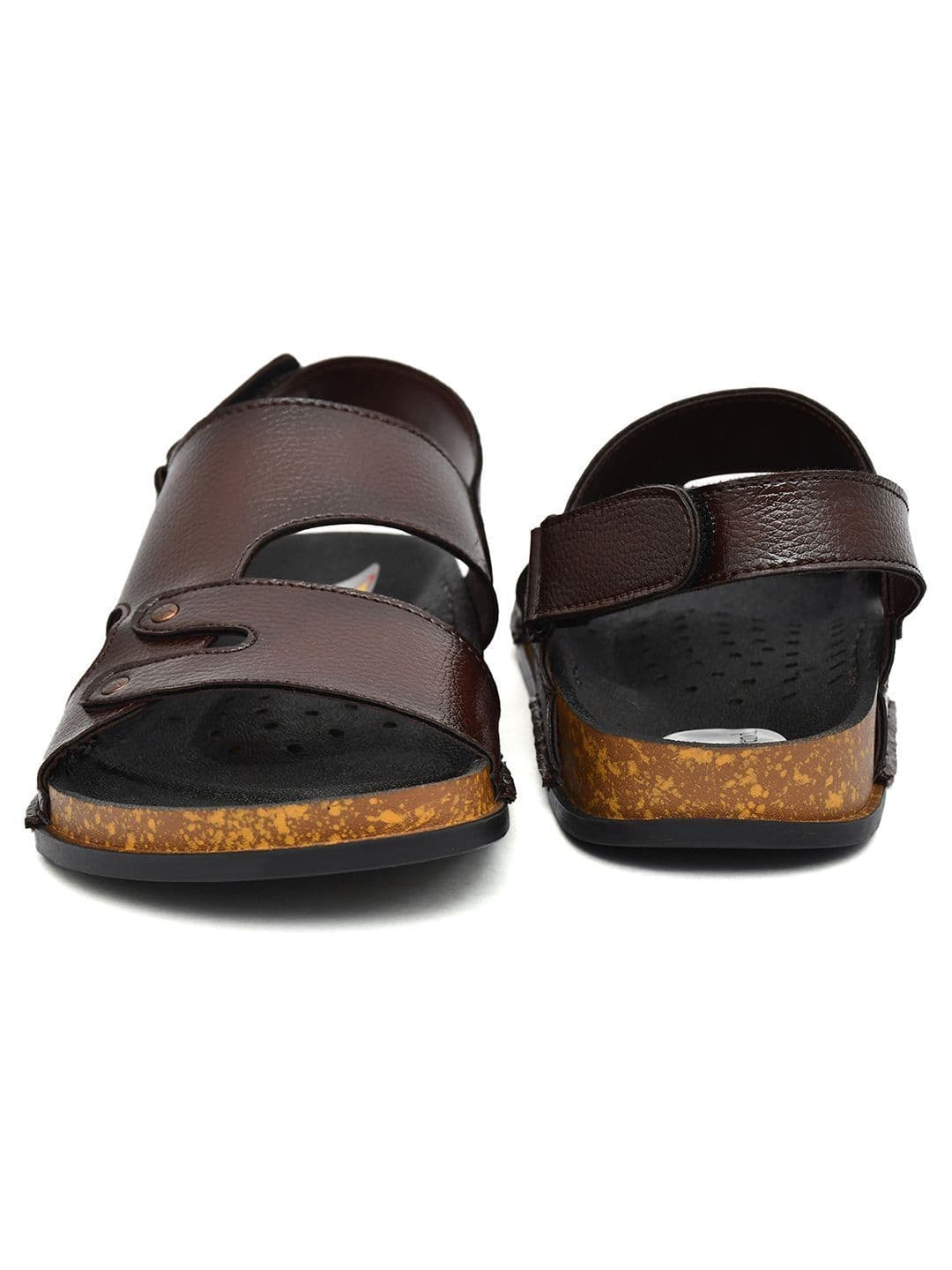 G L Trend Men Casual Waterproof Leather Brown Velcro Sandals thumbnail 7