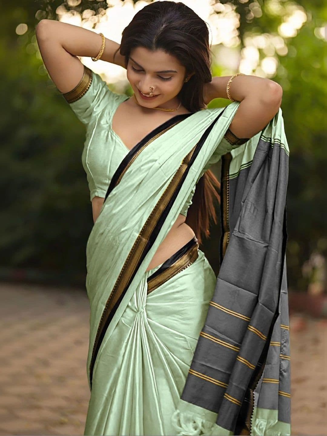 KALINI Zari Designer Gadwal Saree thumbnail 2