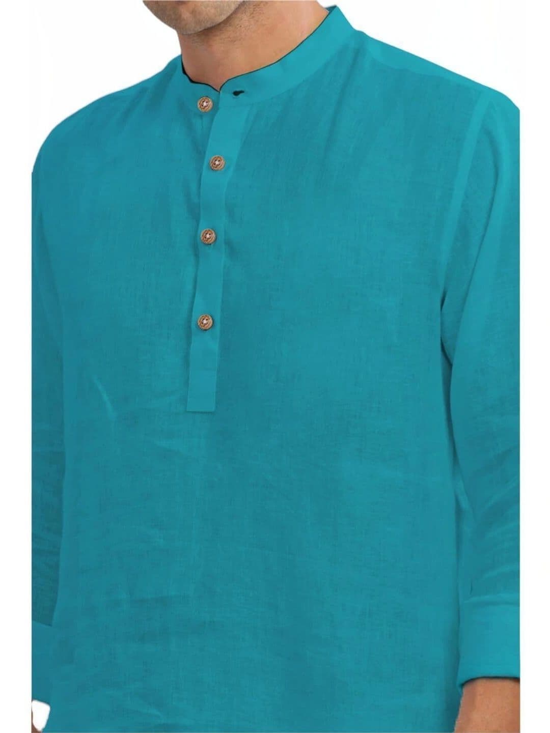 Amrit Trending Men Pack of 2 Cotton Mandarin Collar Kurta thumbnail 3
