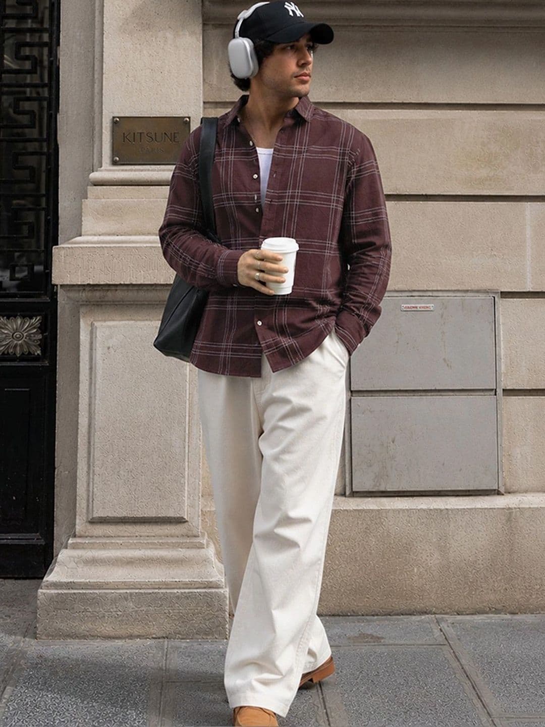 Powerlook Linen Blend Windowpane Checks Cotton Long Sleeves Shirt thumbnail 4