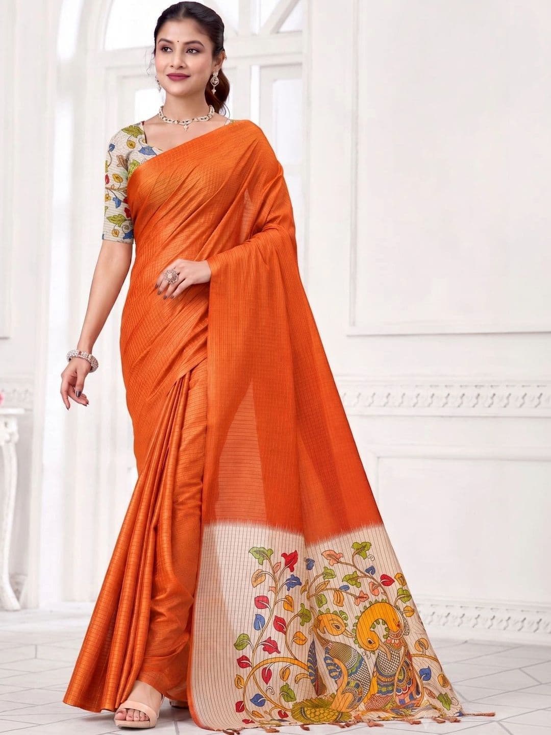 RASI FASHION Kalamkari Sungudi Saree thumbnail 3