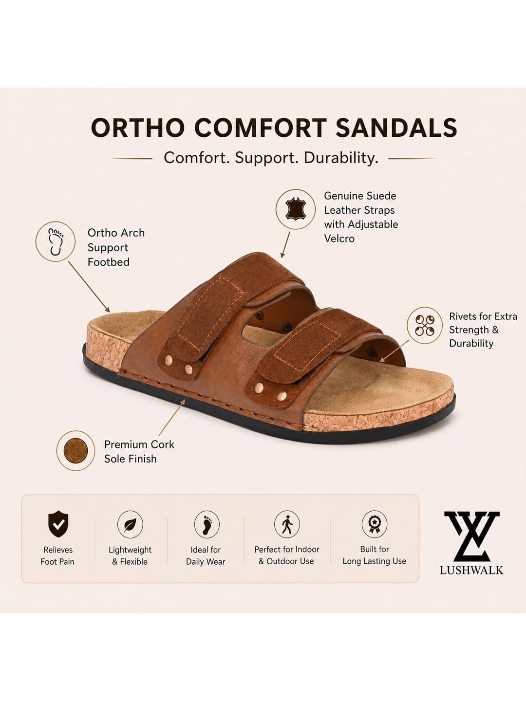 Lushwalk Men Comfort Sandals thumbnail 4