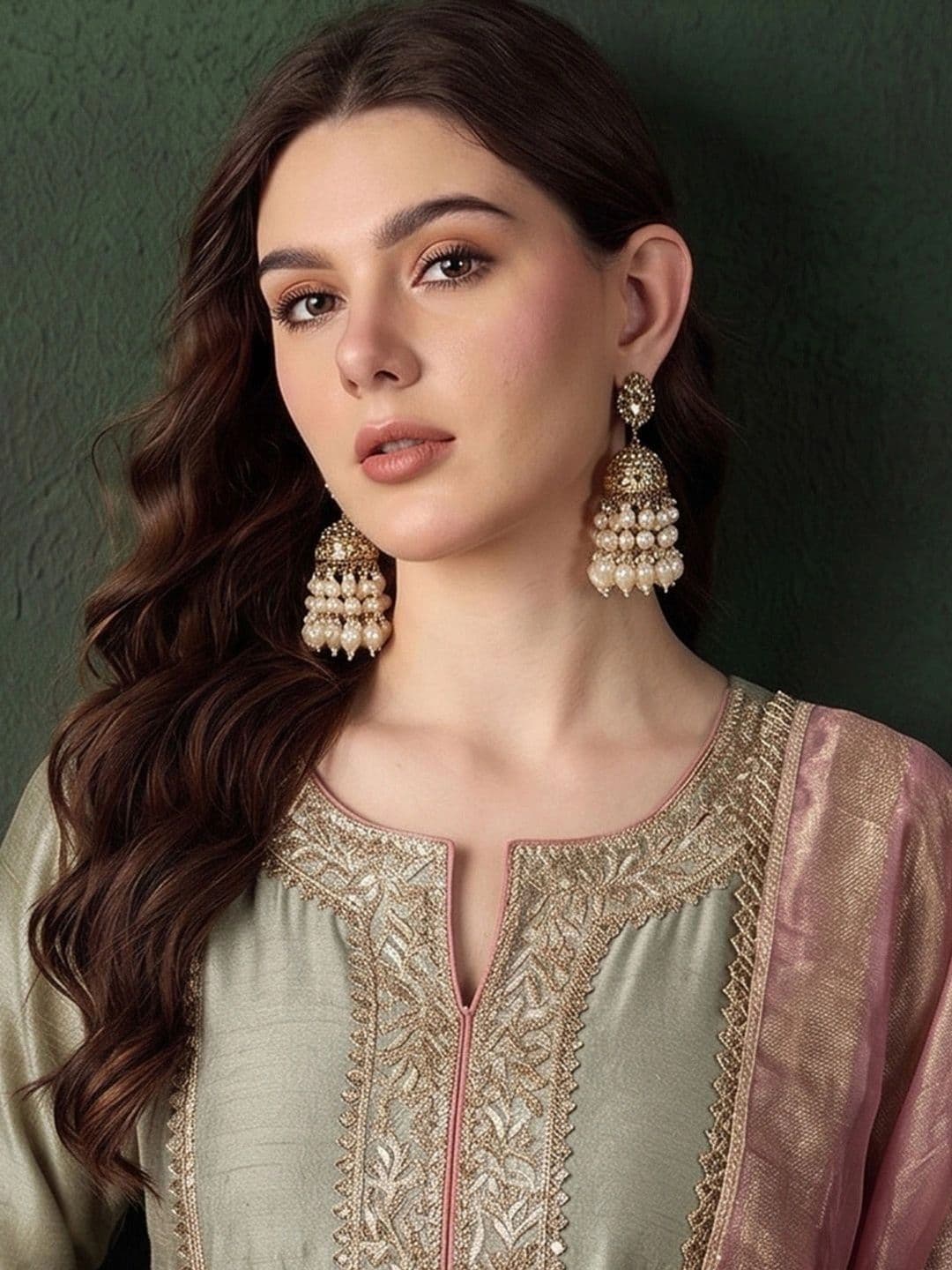 Sangria Women Ethnic Motifs Embroidered Regular Thread Work Kurta with Trousers & With Dupatta thumbnail 2