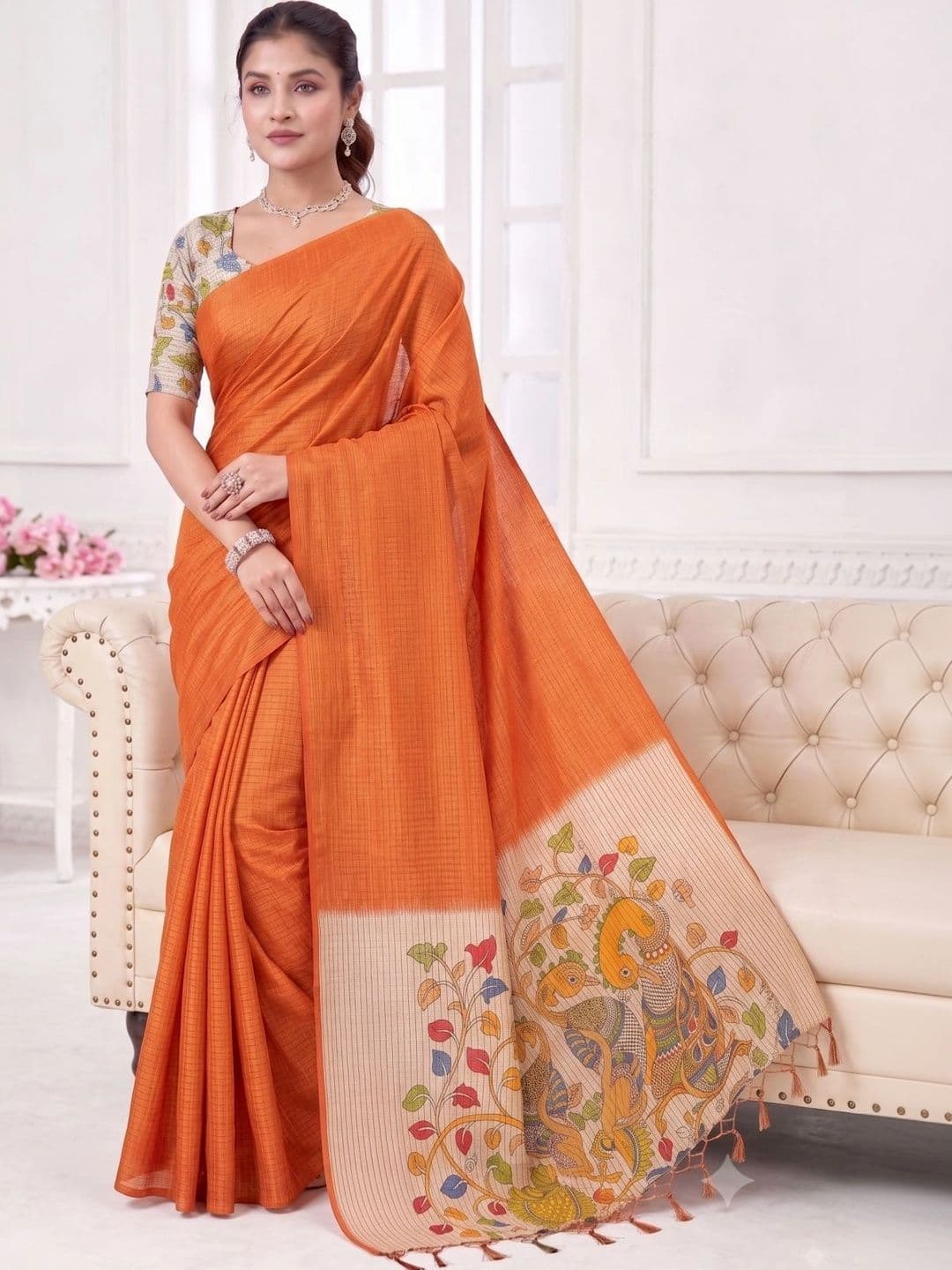 RASI FASHION Kalamkari Sungudi Saree thumbnail 4