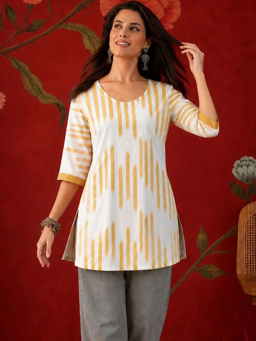 Sangria Ethnic Motifs Printed Kurti - view 1
