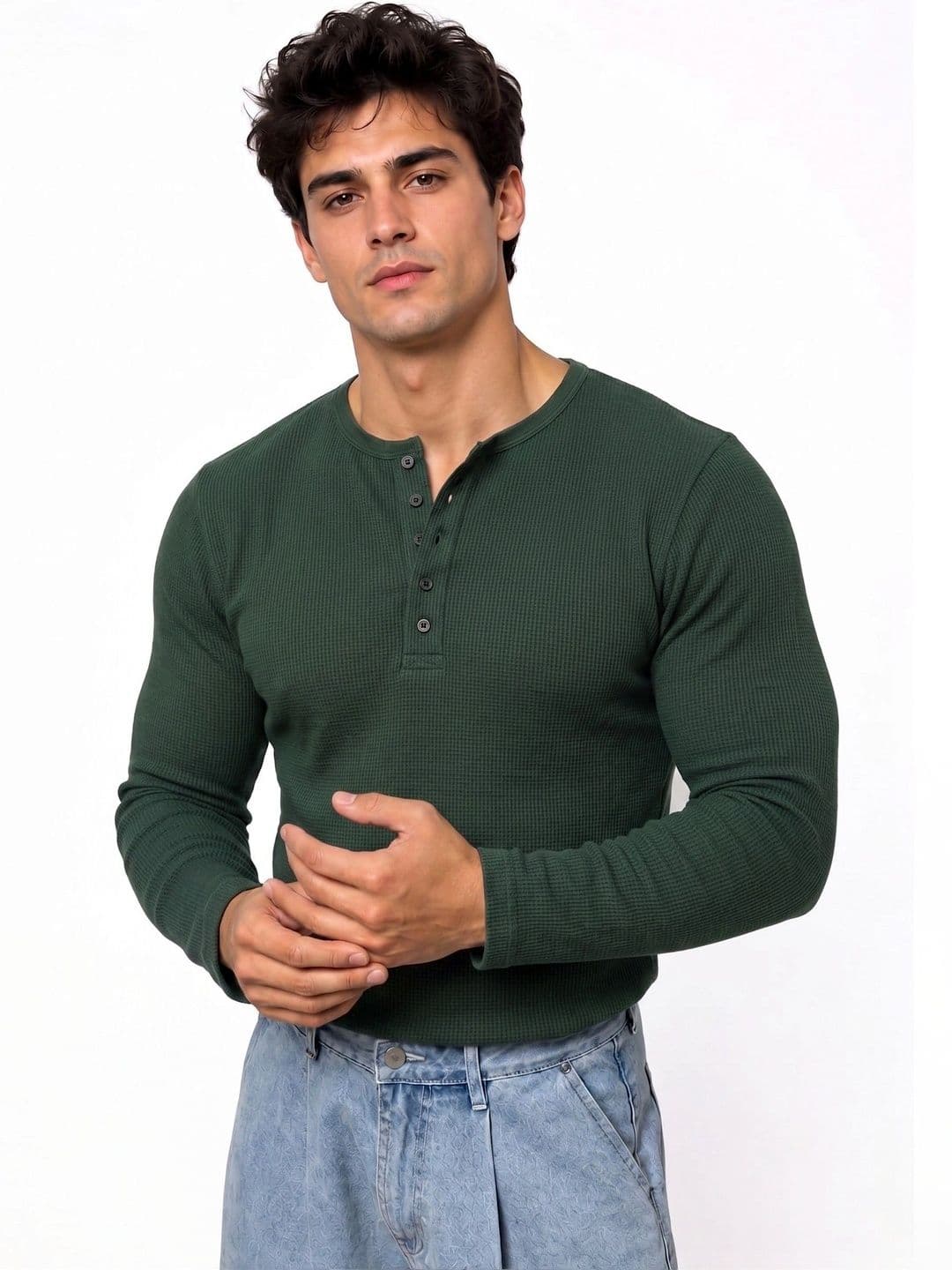 Azizan Men Henley Neck T-shirt thumbnail 2