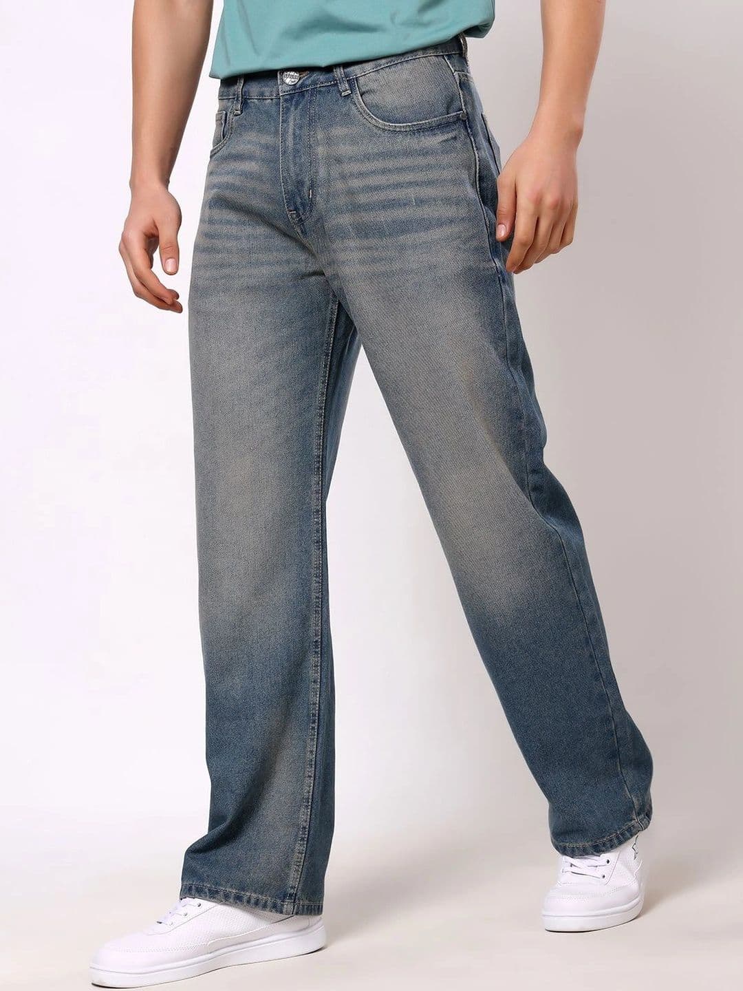 Stylox Men's Baggy Fit Non-Stretchable Mid-Rise Denim Jeans thumbnail 3