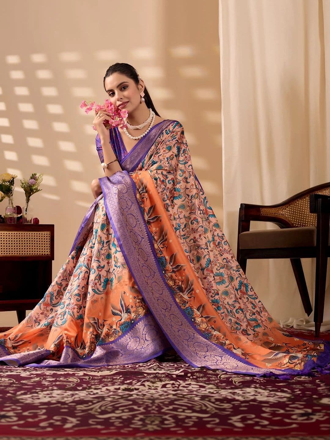 Moda Rapido Ethnic Motifs Zari Silk Blend Designer Saree thumbnail 6
