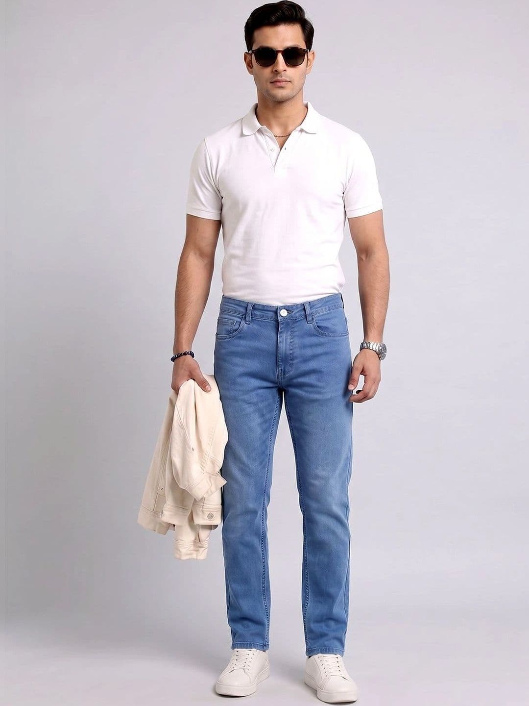 THUNDER JEANS Men Regular Fit Mid-Rise Stretchable Jeans thumbnail 5