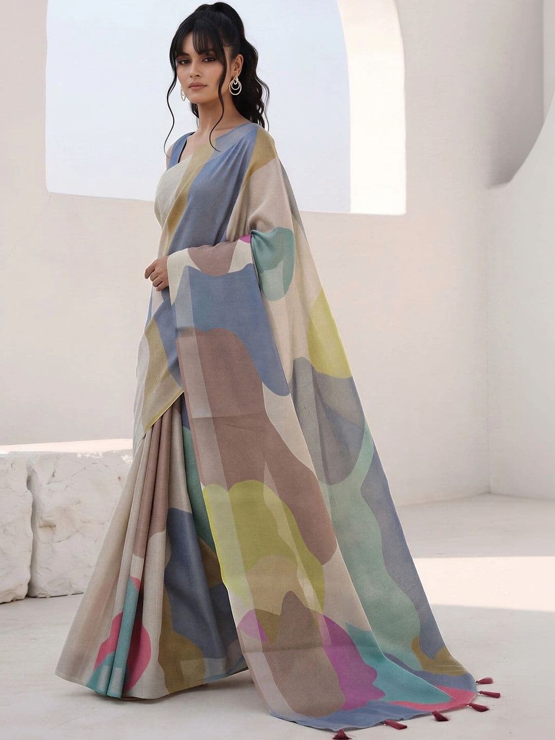 Anouk Silk Cotton Designer Saree thumbnail 4