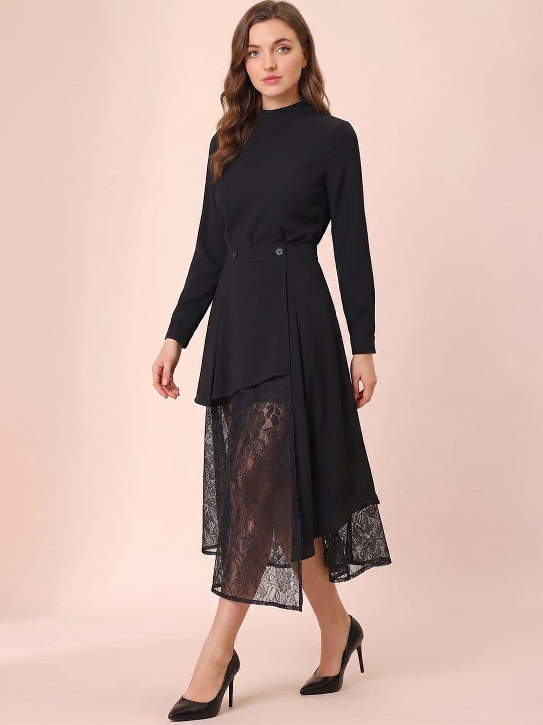 ATELIER REBEL Women Sheer Midi A-Line Skirt thumbnail 5