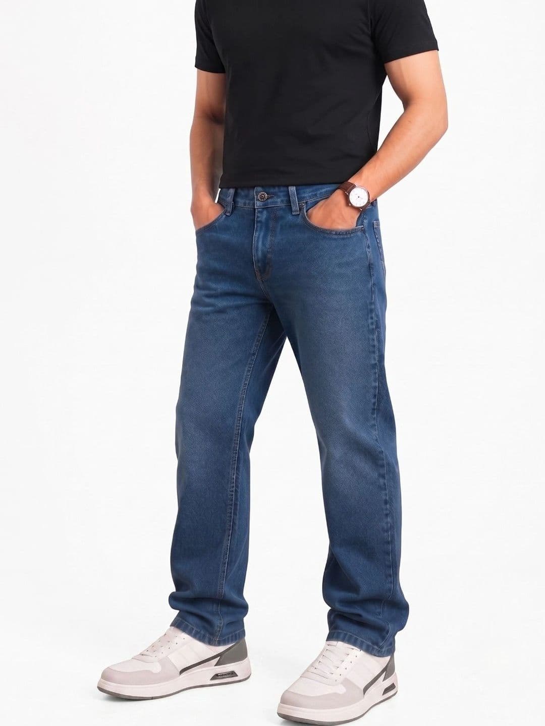 zayla Men Jean Regular Fit Mid-Rise Light Fade Stretchable Jeans thumbnail 4