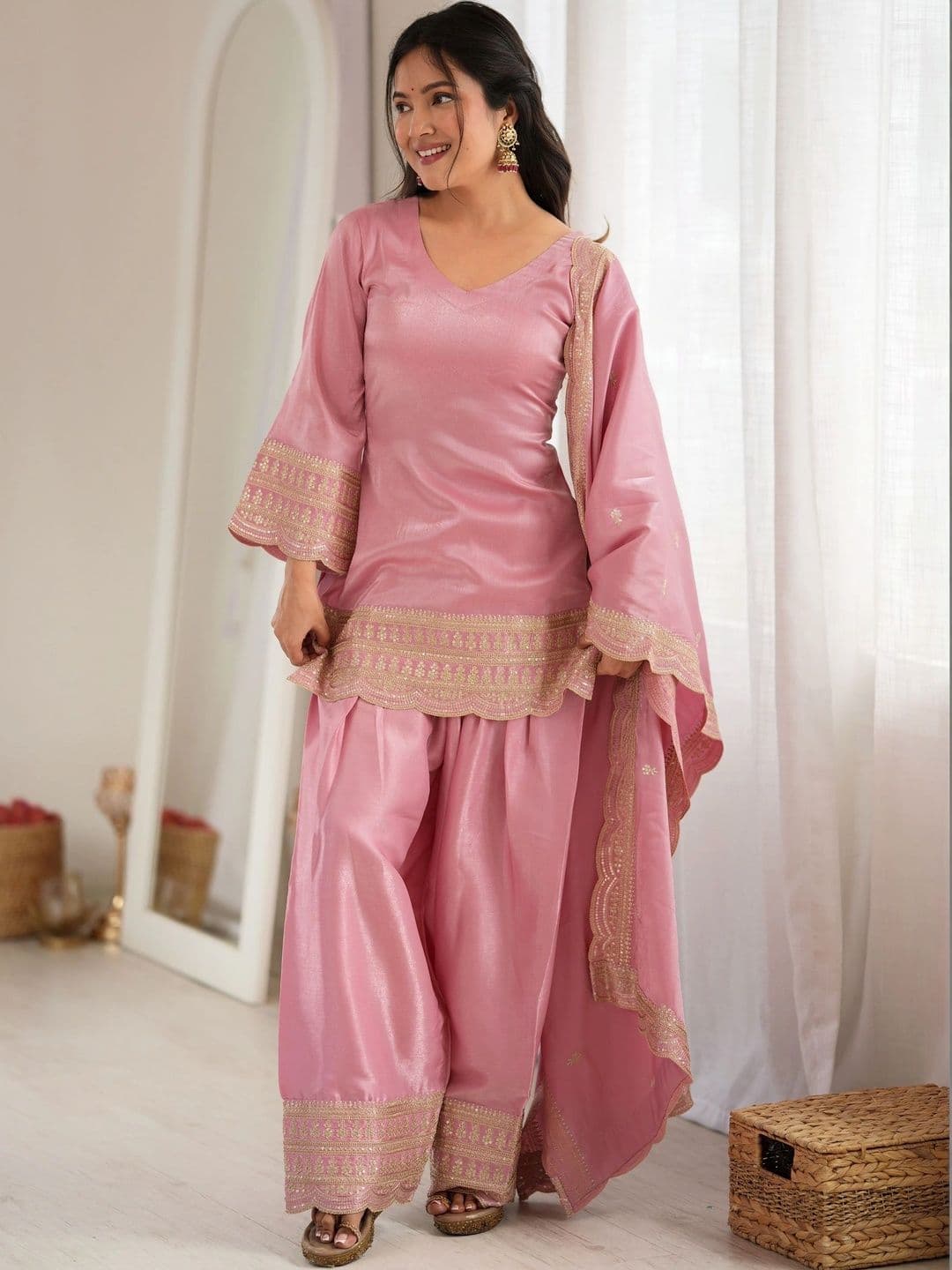 Kurtibella Women Ethnic Motifs Embroidered Regular Gotta Patti Kurta with Patiala -Dupatta thumbnail 5